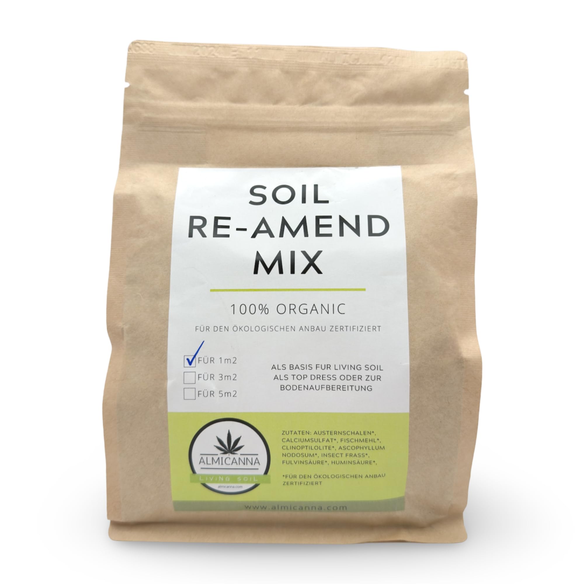 Soil Re-Amend Mix per 1 mq, come base per Living Soil, come top dress o per la preparazione del terreno, fertilizzante organico per cannabis