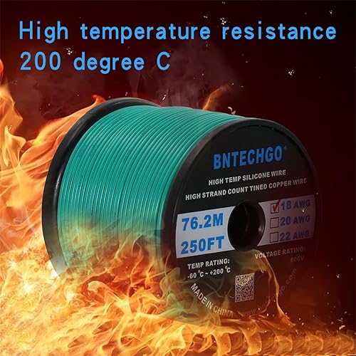 Vista 22 de BNTECHGO Carrete de alambre de silicona calibre 18 de 250 pies, color rosa, flexible, alambre de cobre estañado trenzado de 18 AWG Rosa
