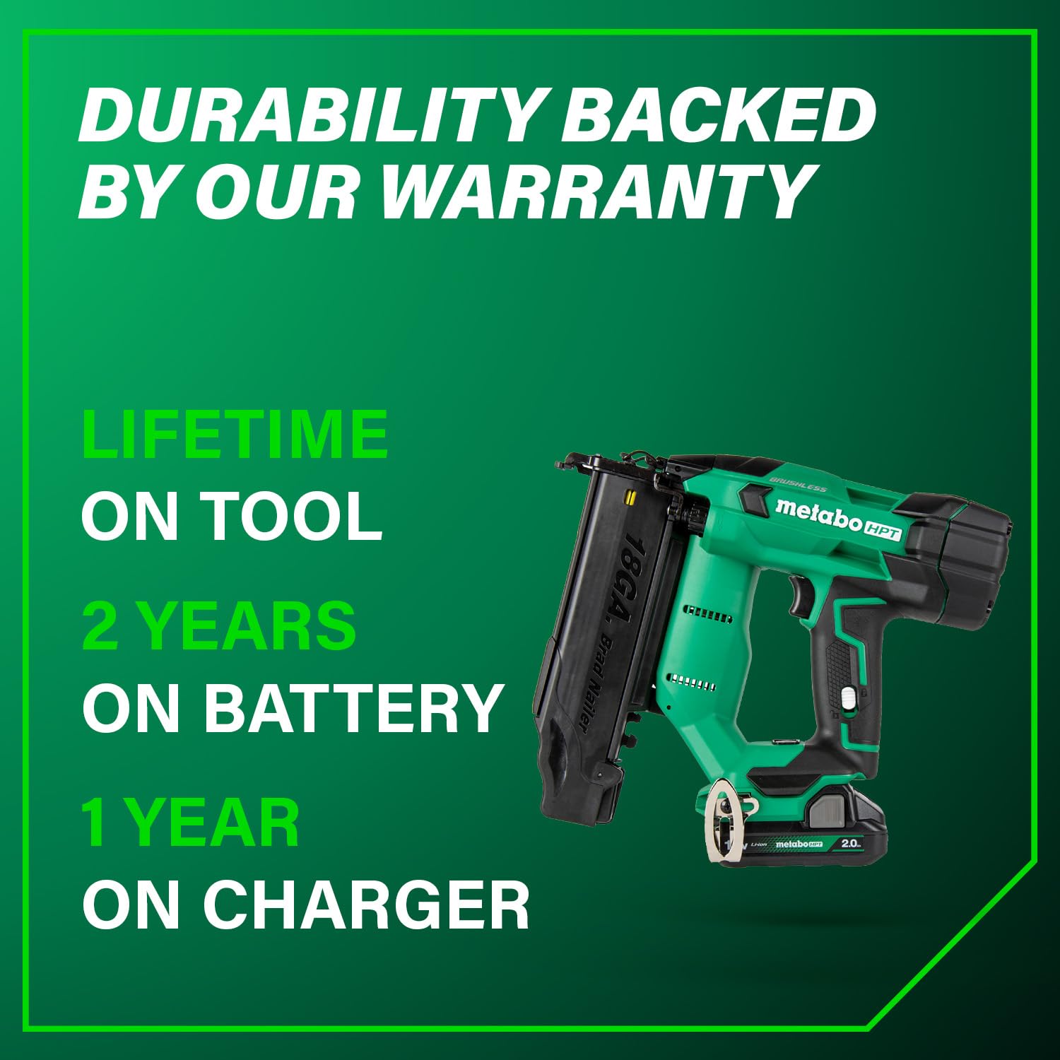 Metabo HPT 18V Brushless Brad Nailer Kit - Cordless Power -13
