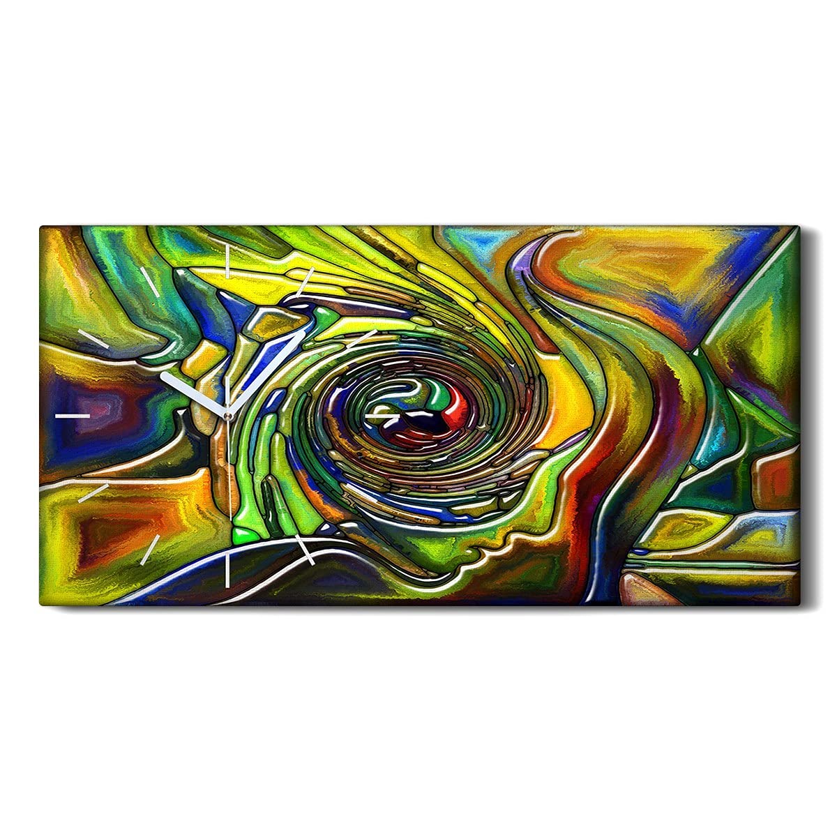 Horloge sur toile 60x30cm art moderne salon chambre avec mécanisme silencieux sans tic-tac