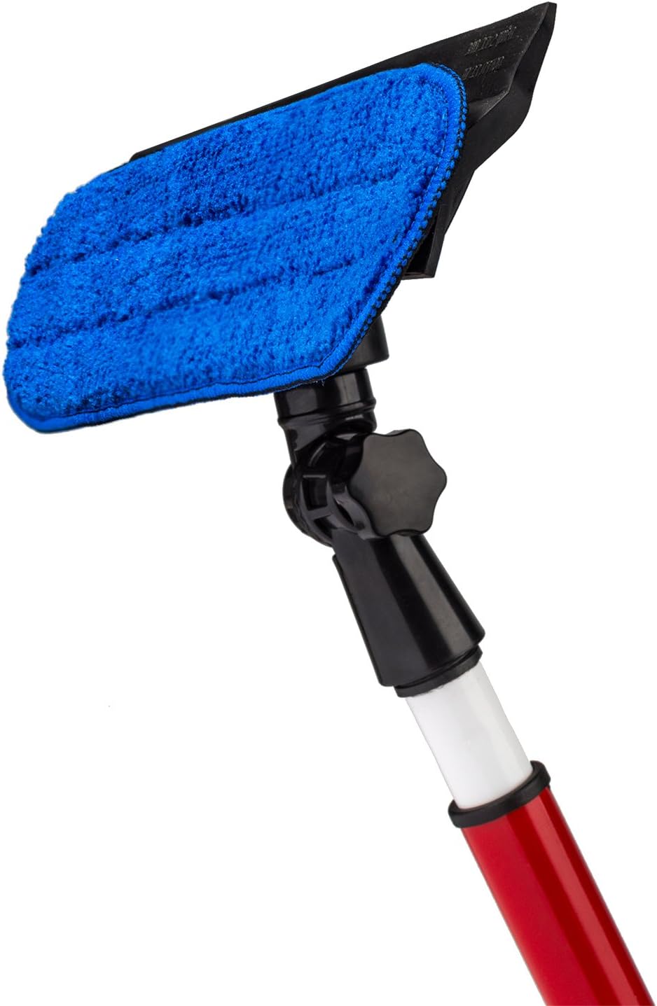 2 in 1 Telescoping Window Washing Equipment- Microfiber Cloth & Rubber Squeegee Tool- Pivoting Cleaning Head- 5ft Long Telescopic Pole- Best Cleaner for Windows/Mirror/Glass Door/Car/RV Windshield