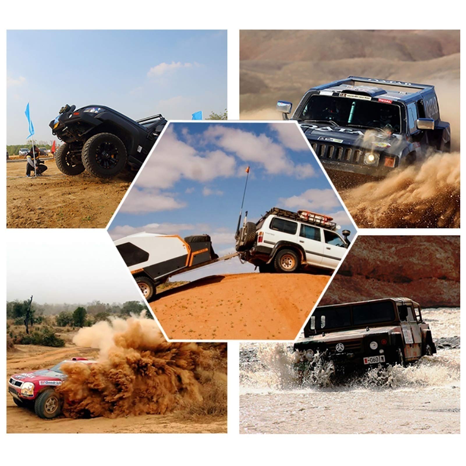Fune da Traino Corda da Traino, Portante 8 Tonnellate, Cinghie da Traino Ispessite a Tre Strati, per Fune da Traino per Veicoli Di Medie e Piccole Dimensioni/G/Hook