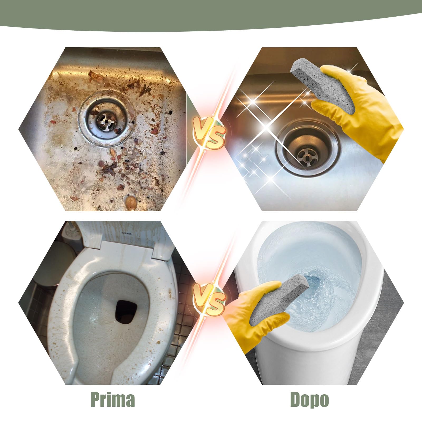 8 Pezzi Pietra di Pulizia per Spazzole, Pietra Pomice per Ceramica Wc Pulitore per Macchie e Smerigliatrice Acqua Dura Ruggine Griglia Piscina