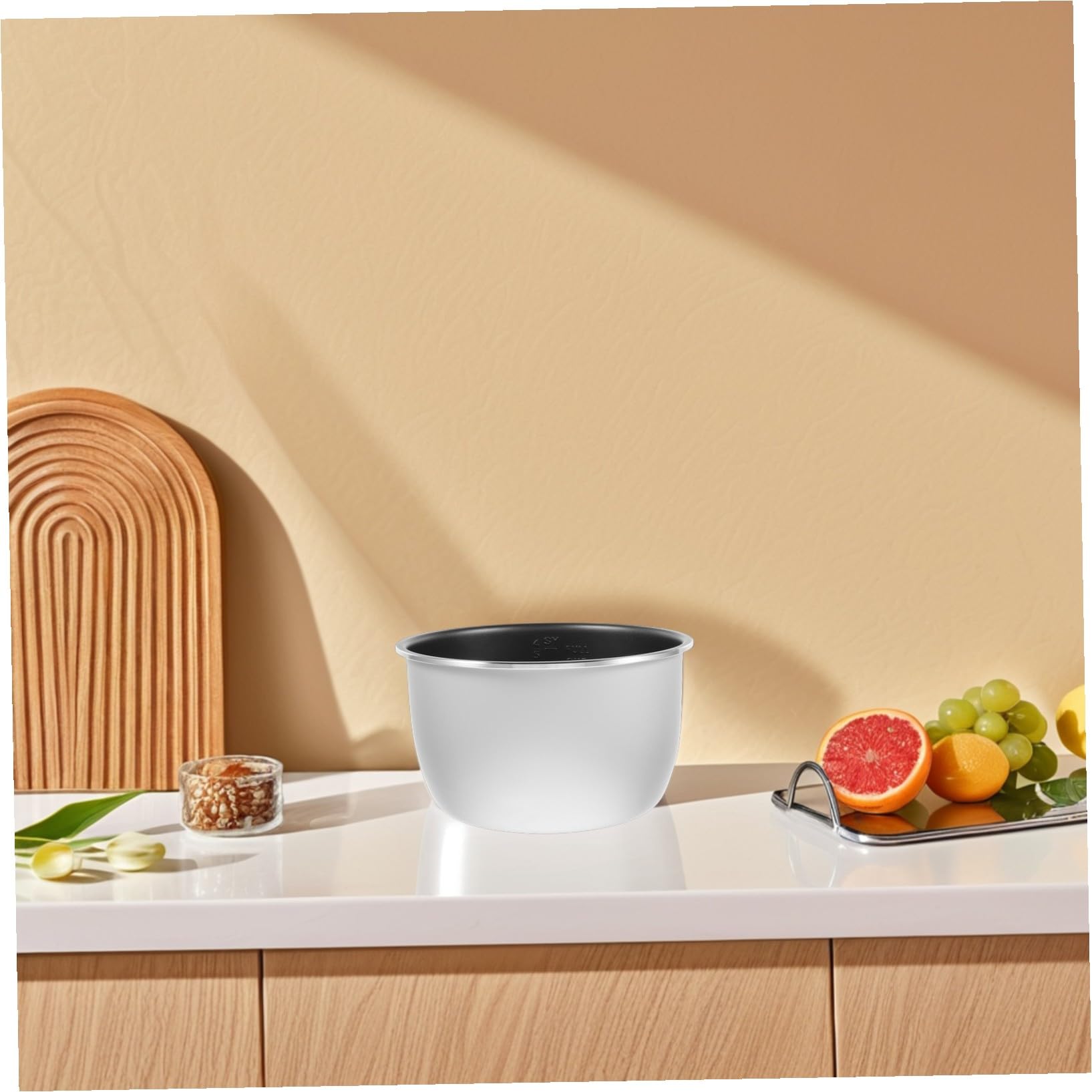 Mikinona Cuve Chaleur Intérieure D'aluminium Antiadhésive Alliage en 5l Distribution Uniforme Compatible pour Autocuiseur Cuisson de Porridge et Vapeur