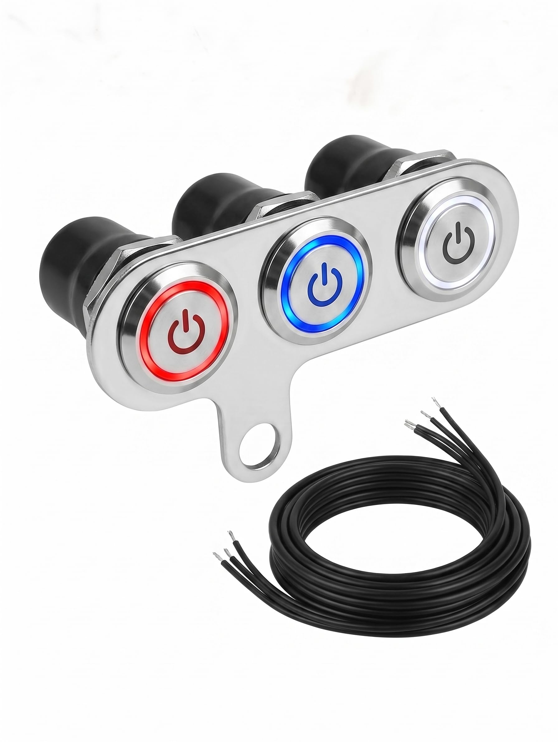 TA Universal 3 Button Motorcycle Switch Panel with LED Indicator (Red, Blue, White) for Fog Lights-picture-24