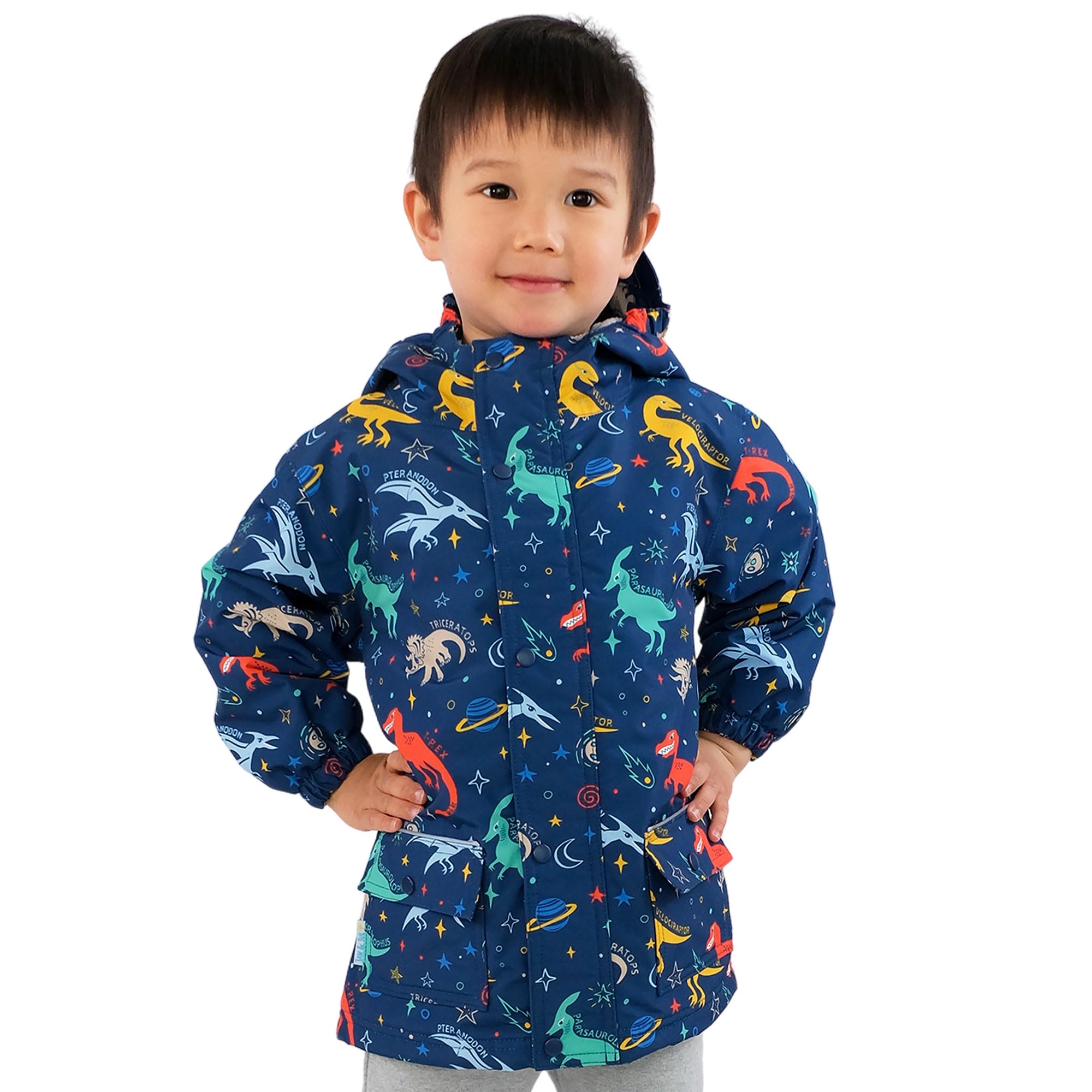 JAN & JUL Waterproof Fleece Lined Rain Jacket, Raincoat for Kids