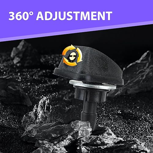 Miniatura 5 de cerfioo Kit de 2 limpiaparabrisas delantero de automóvil, 0.62 x 1.06 pulgadas, M8 360 ajustable Sector con boquilla de un solo orificio, accesorios