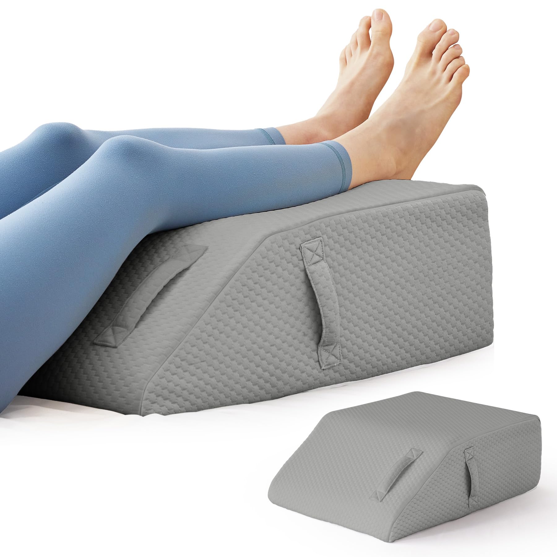 BIEEZZK Leg Elevation Pillow Blood Circulation, 23.6×16.8×8in, Grey