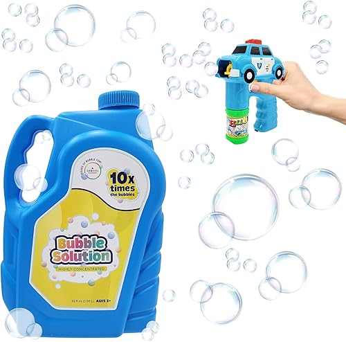 Ready Bubble Solution - Recambio para juguetes de burbujas, hasta 2.5 galones, líquido listo para máquina de burbujas, pistolas de burbujas,
