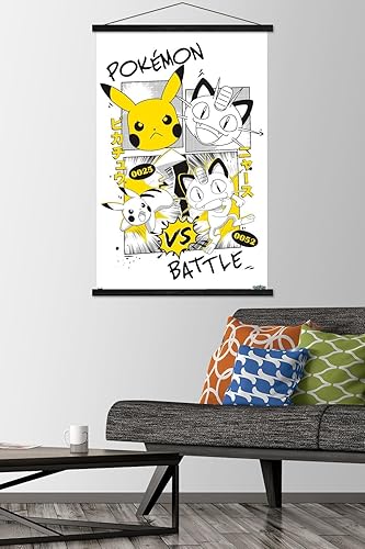 Miniatura 2 de Trends International Pokémon - Póster de pared de anime de batalla con marco magnético