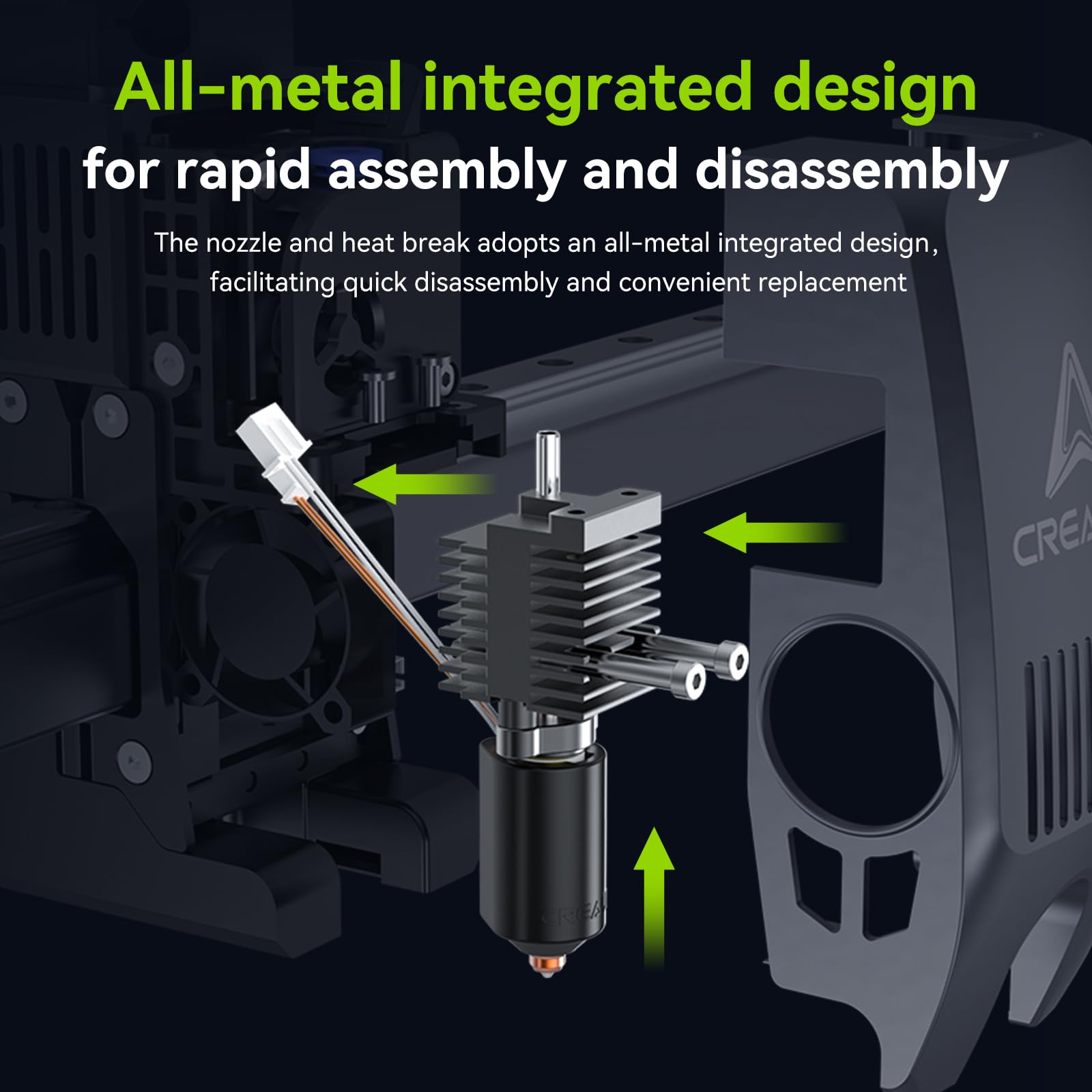 Creality Kit originale K2 Plus in ceramica Hotend blocchetto riscaldante Unicorn Quick Swap, kit di ugelli a sostituzione rapida a 350 °C, resistente alle alte temperature, kit di design integrato