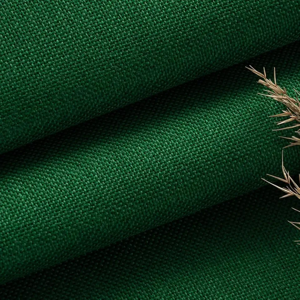Tecido de mistura de algodão de linho de cor sólida espessante, usado para sofá toalha de mesa fronha DIY decoração de casa (verde grama 99 x 149 cm)