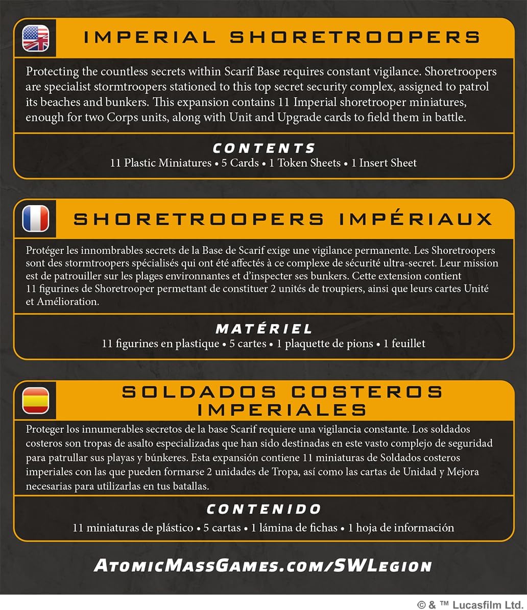 Asmodee Star Wars: Legion Imperial Shoretroopers - Corps & DF-90 Mortar Detachment, Tabletop Miniatures Game, Strategy Game for Kids and Adults, Ages 14+, 2 Players, 3 Hour Playtime