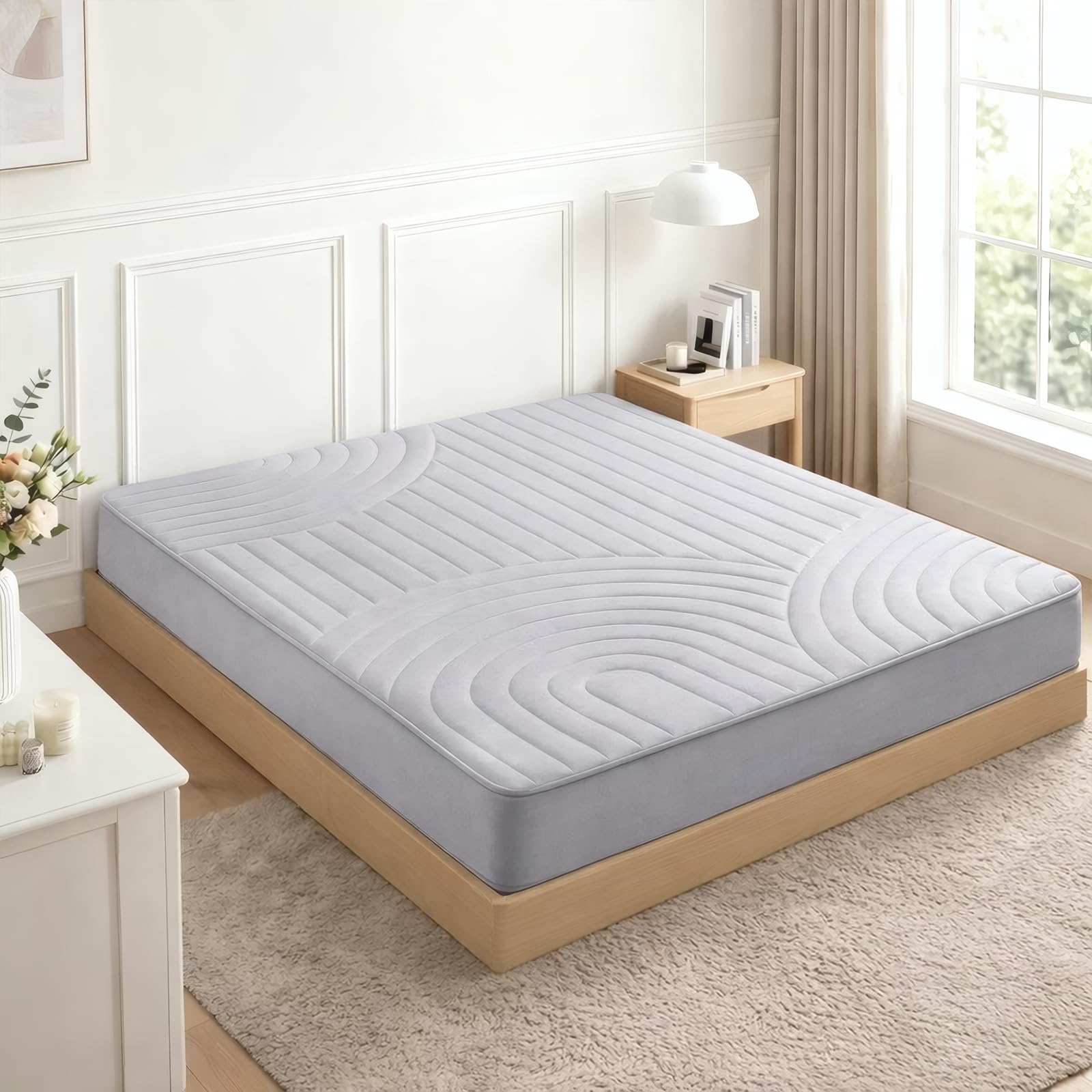 ZonLi Japanese Floor Mattress Futon Mattress King Size 6 Inch Thick | Foldable Tatami Mat, Washable Cover, Portable Floor Bed for Sleeping, Guest, Dorm