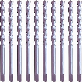10Pcs 5/32 Inch with 3-1/2 Length Carbide Tipped Masonry Concrete Drill Bit Sand Blasted with Half Flat Shank Use on Masonry, Stone, Ceramic Tile, Bricks, Concrete and Marble