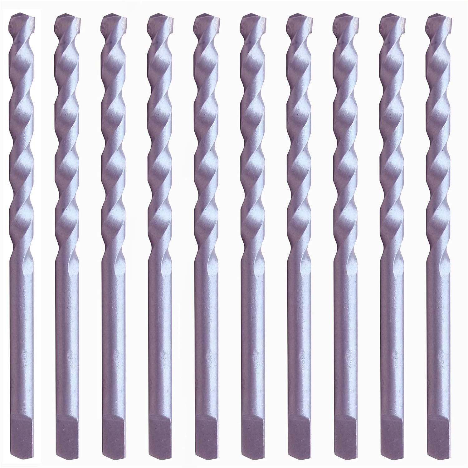 Masonry Drill Bits 5/32 in.x 3-1/2 in. Carbide Tip Flat Shank Drill Concrete Stone Bricks-10Pcs