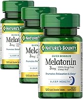 Vista 8 de Nature's Bounty Melatonina, Promueve la Relajación y el Sueño, Ayuda para Dormir 100% Libre de Medicamentos, 3 mg, 120 Comprimidos de Disolución
