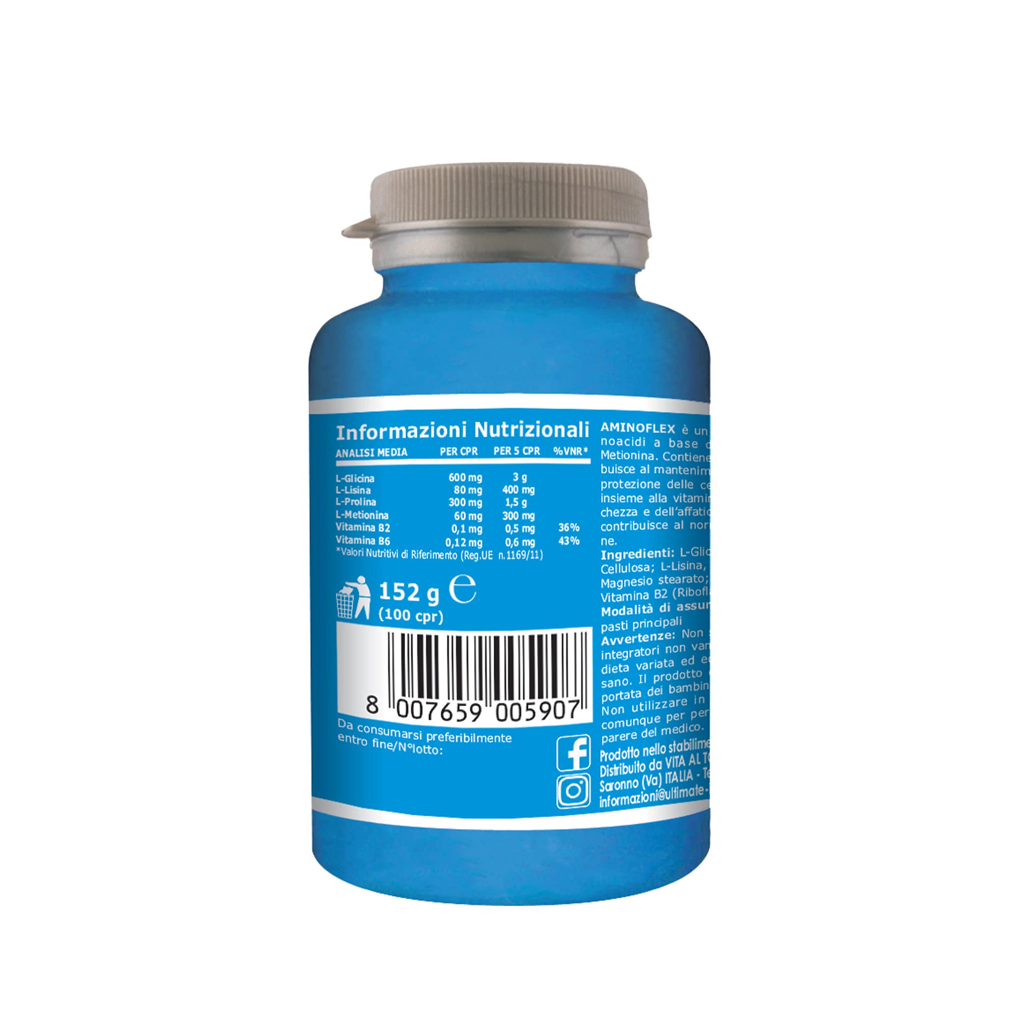 Ultimate Italia Aminoflex - Aminoacidi con Vitamine, 100 Compresse