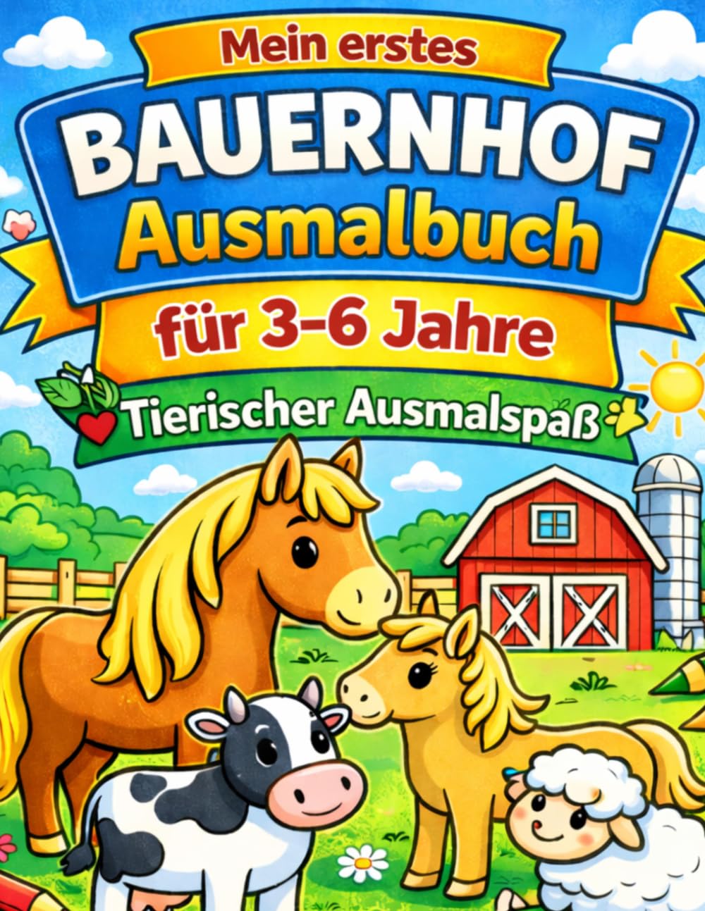 Mein erstes Bauernhof Ausmalbuch für 3-6 Jahre: Tierischer Ausmalspaß