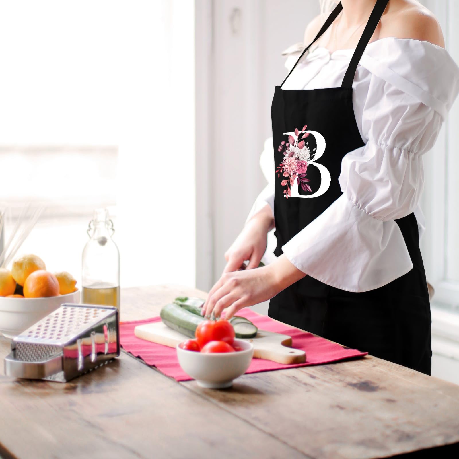 Delantales personalizados para mujer con bolsillos, bonitos delantales para mujer, cocinero, cocina, regalos para cumpleaños de mamá