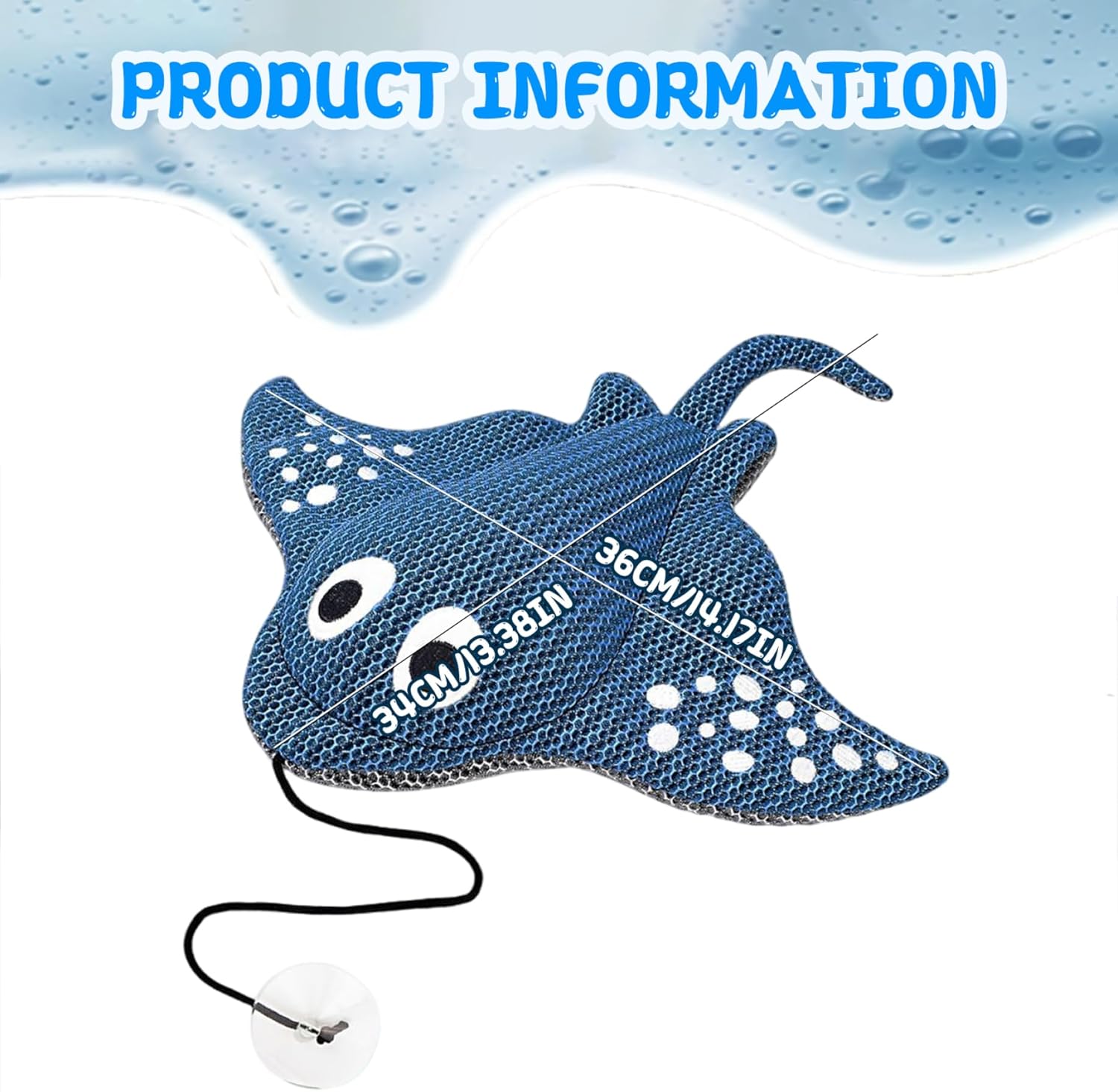 Hot Tub Scum Absorber, Cute Manta Ray Hot Tub Sponges Scum Collector, 14x13 Reusable Washable Oil Absorber Cleaner Accessories for Adults Sponge Accessories