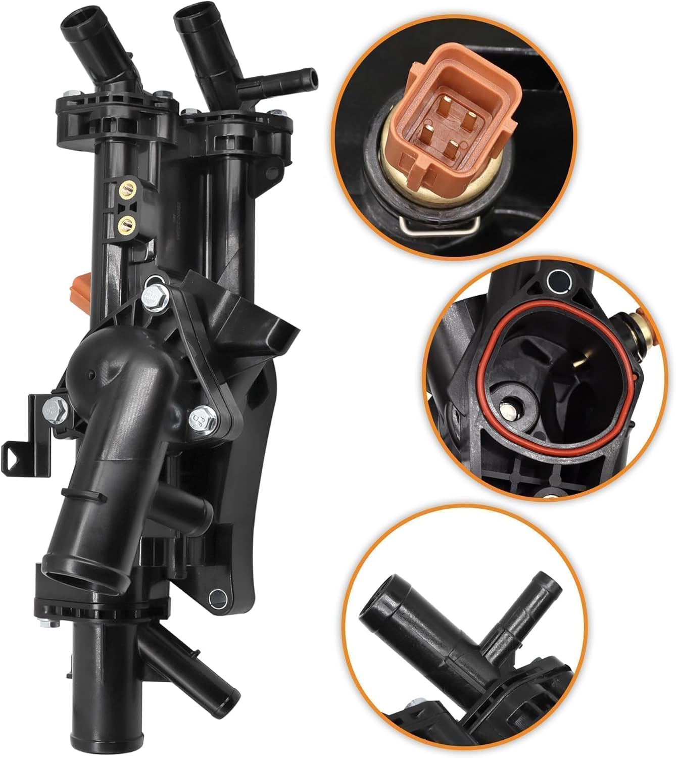 Engine Coolant Thermostat Housing Assembly Fit for Hyundai Sonata 2011-2014 for Santa Fe Sport 2013-2014 for Kia Optima 2011-2013 for Sportage 2011-2013 2.0L L4 Replaces 25600-2G545 25600-2G540