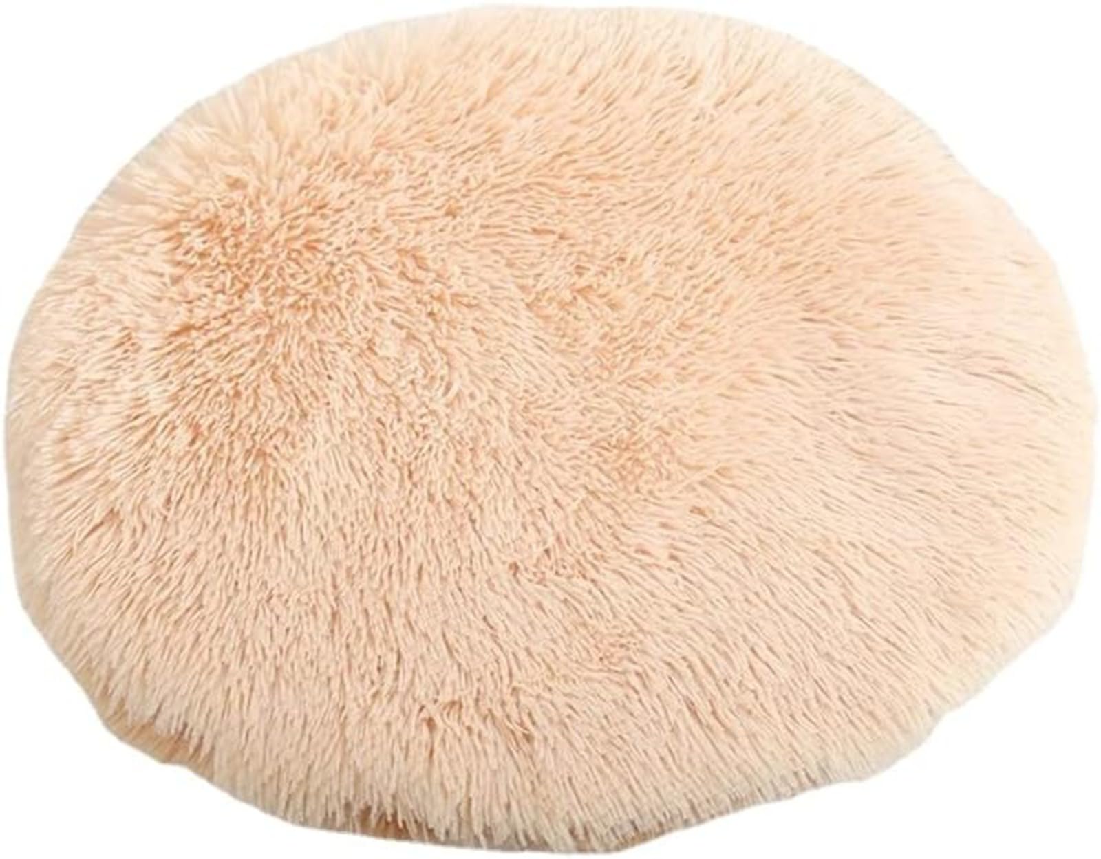 Plush Cat Dog Cushion,round Pet Warm Mat, PP Cotton Soft and Comfortable for Living Room (S 37CM,Beige) โ image 1