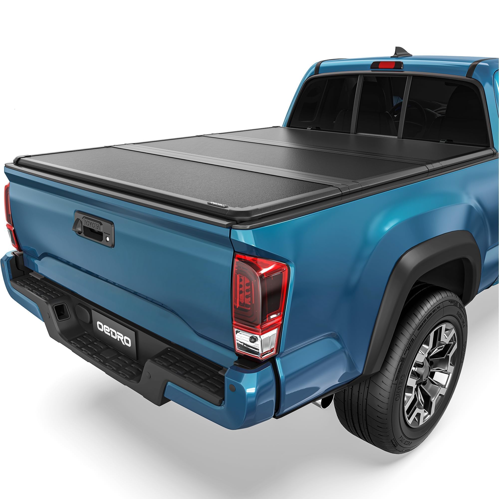OEDRO FRP Hard Tri-fold Tonneau Cover Folding Truck Bed Covers Compatible with 2016-2023 Toyota Tacoma with 6 Feet Bed