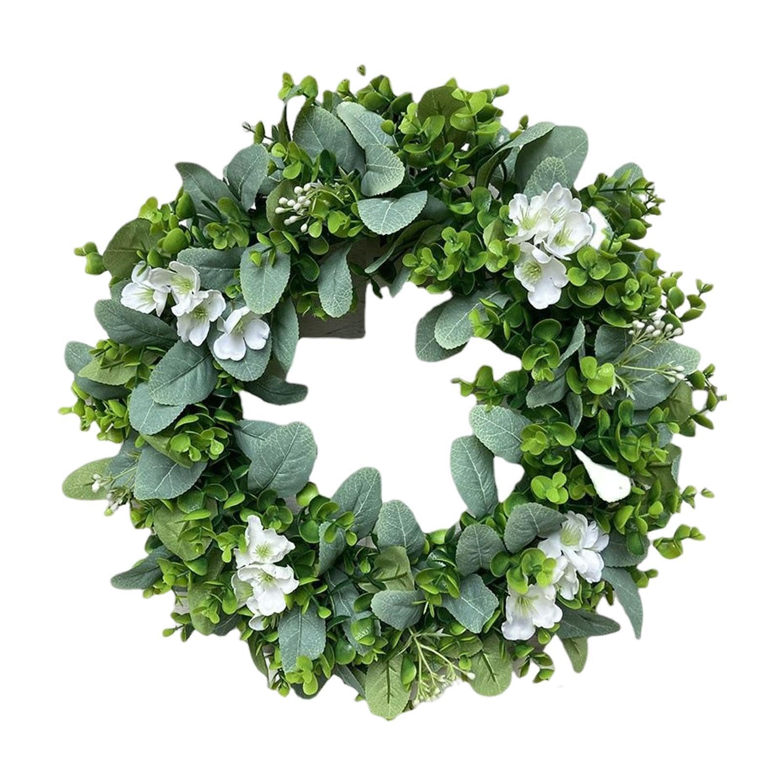 PIXZCSA Indoor Living Room Christmas Wreath Fake Elegant Brings Holiday Spirit Indoors Seasonal Gatherings Eucalyptus Wreath Front Door Decor Summer Spring