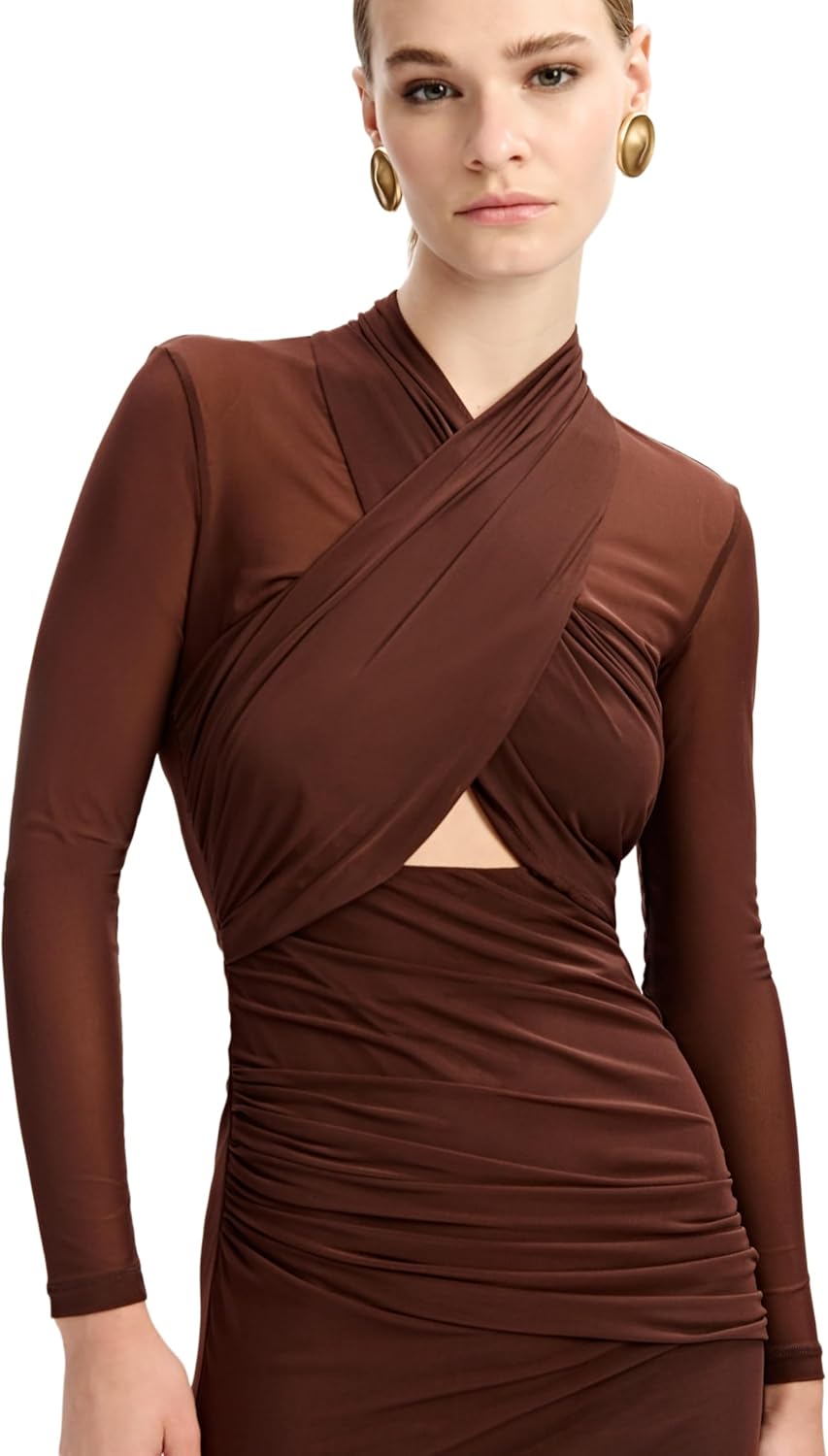 BARDOT Veria Wrap Mesh Maxi Dress - Image 3