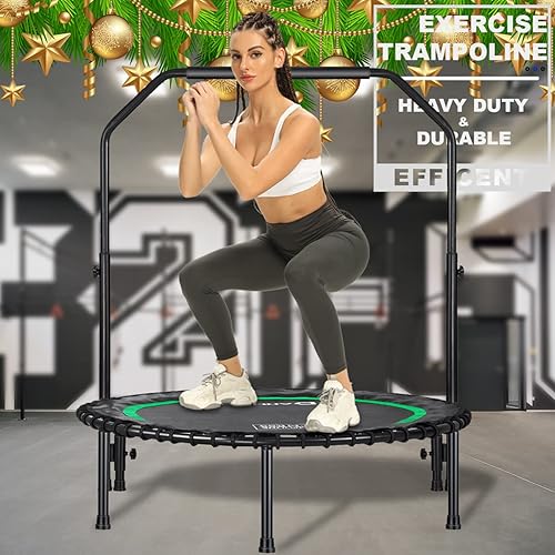 Miniatura 4 de DARCHEN Mini trampolín de 450 libras para adultos, trampolín pequeño para ejercicio de rebote en interiores para entrenamiento, fitness para rebote