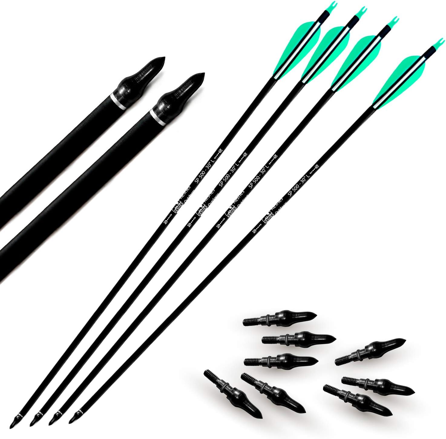 KESHES Archery Arrow Field Points Tips - Practice Target & Hunting Arrows Heads for Recurve, Compound Bow & Crossbow Bolts, Screw-in 100 Grain (12 Pack) : Sports & Outdoors