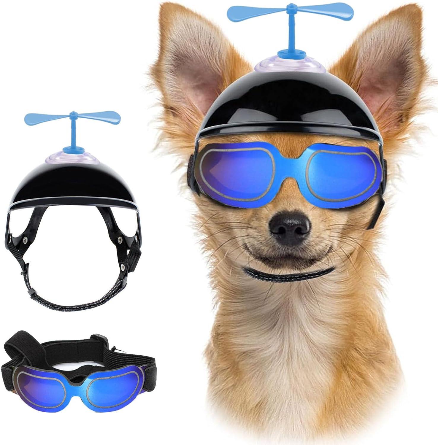 Small Dog Goggles with Helmet Pet...