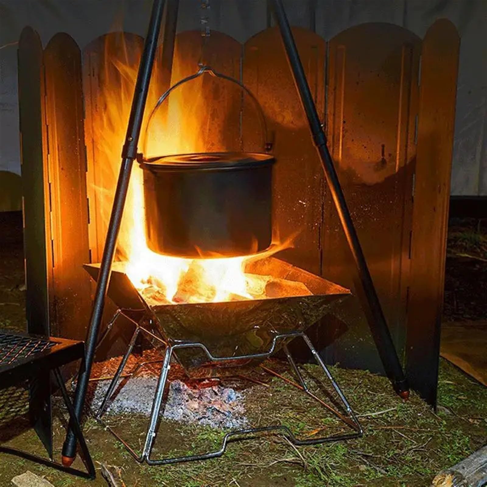 Parabrezza for fornello da campeggio in ferro zincato | 30 cm, 40 cm, 50 cm for campeggio, escursionismo, picnic e barbecue(40CM)