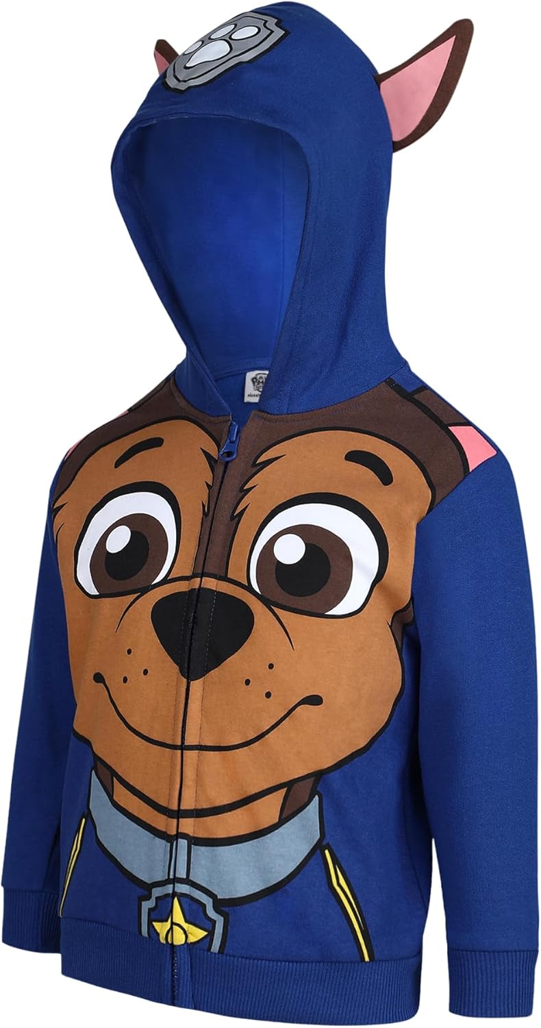 Paw Patrol Nickelodeon Marshall, Rubble or Chase Boys Zip Up Hoodie for Toddler and Little Kids - Image 7