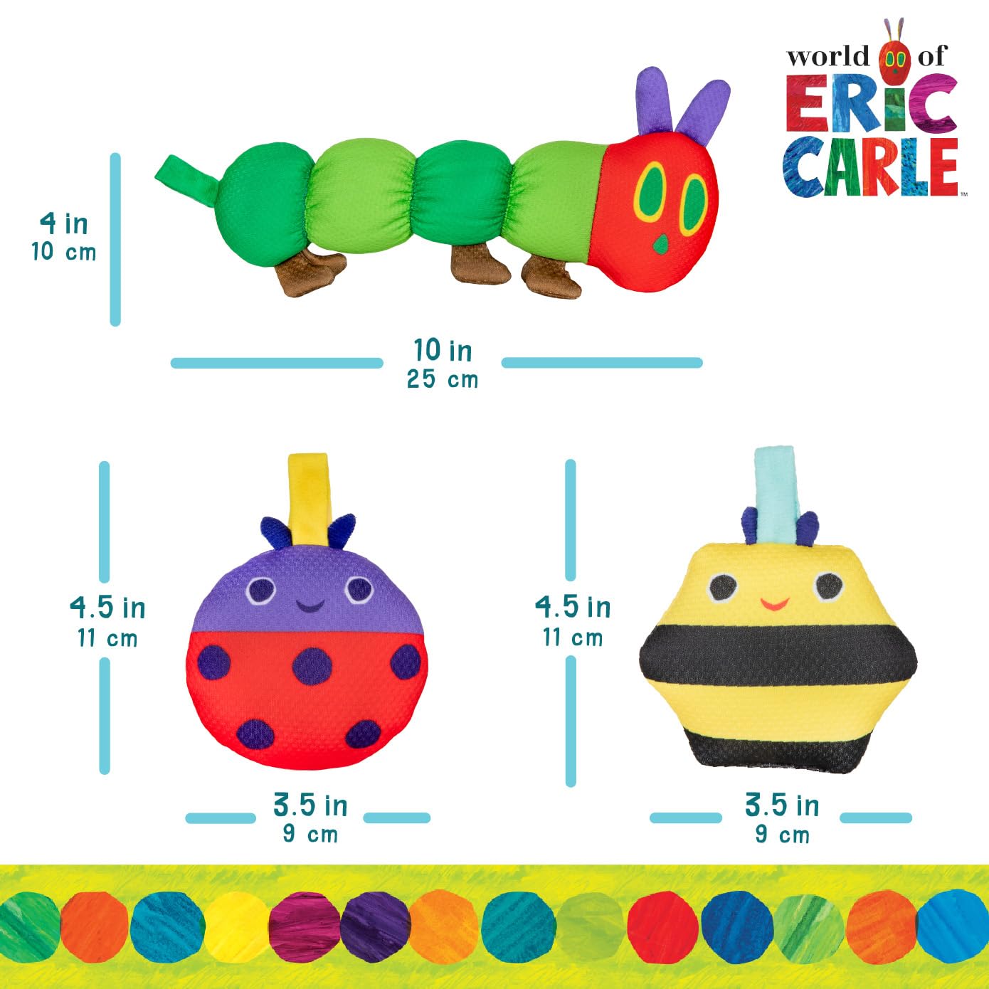 KIDS PREFERRED Eric Carle - Jeu de jouets pour tout-petits de la chenille très affamée, jeu d'eau pour bain, piscine ou plage, jouets de bain flottants pour enfants à partir de 0 ans