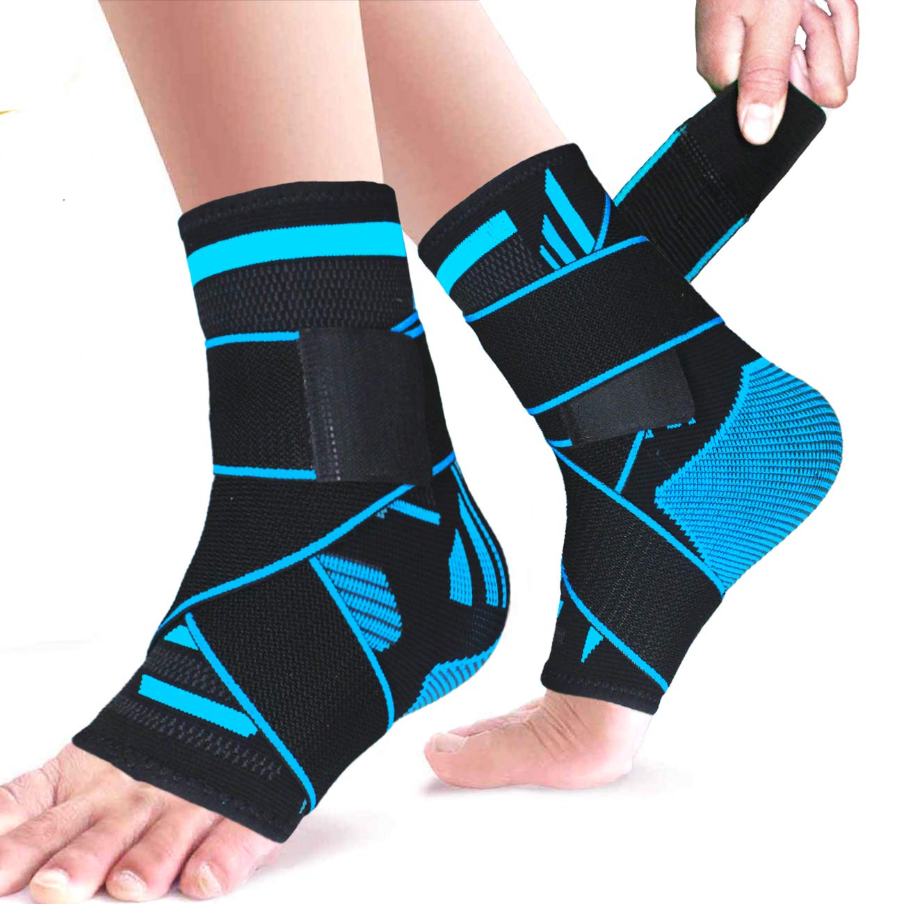 Plantar Fasciitis Ankle Brace (2 PCs) Sport Compression Sleeve,Achilles Tendon Socks with Arch Support &,Foot Care for Eases Swelling,Pain Relief Heel Spurs