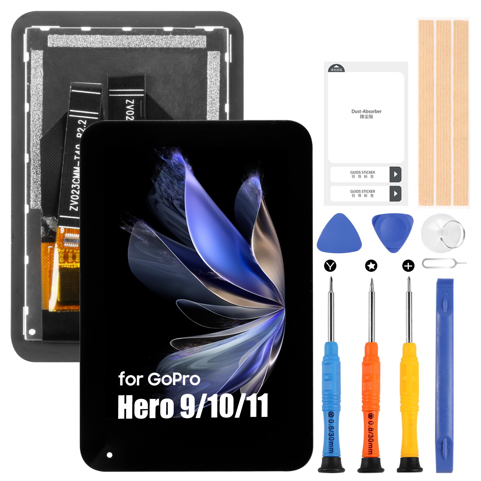 Screen Replacement for GoPro Hero 9 LCD Display - for GoPro Hero9 LCD Action Camera Touch Screen Digitizer Glas Panel Sensor Full Assembly with Repair