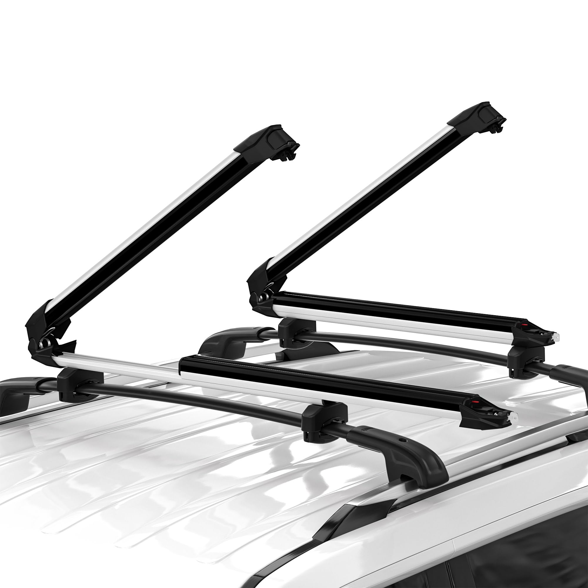 Ski &amp; Snowboard Rack Fit 6 Pair Skis or 4 Snowboards with Sliding Extension