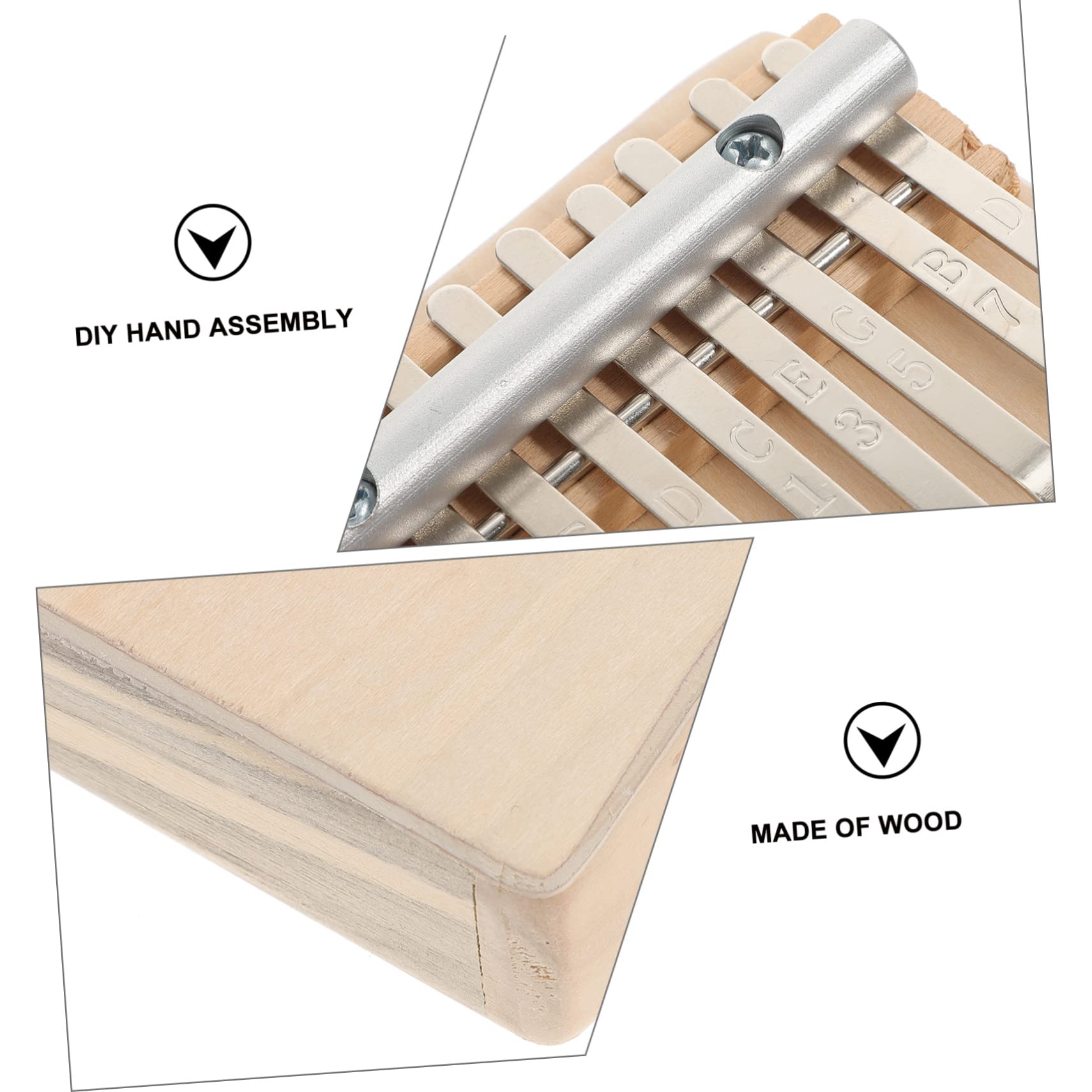 VANZACK 1 Set Portable Kalimba DIY Accessory Thumb Piano Assembly Kit for Beginners Durable Construction Resonance Chamber for Enhanced Sound Quality Easy to