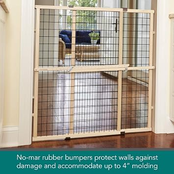 MYPET North States Wire Mesh Dog Gates: 29.5-50 Wide, 31-37 Tall, Pressure Mount, No Tools. Made in USA