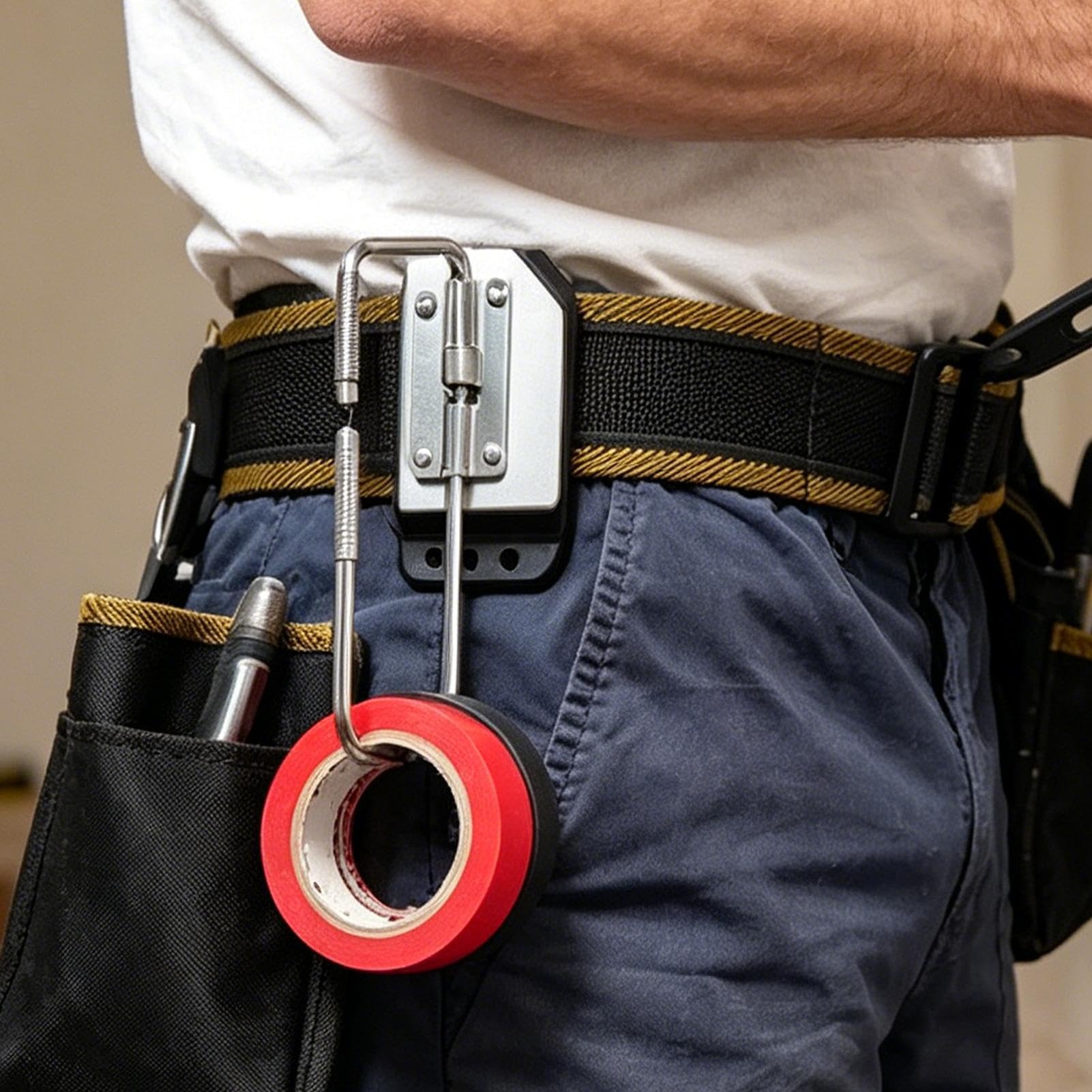 Cinta métrica plegable con clip de cinturón de liberación rápida para
