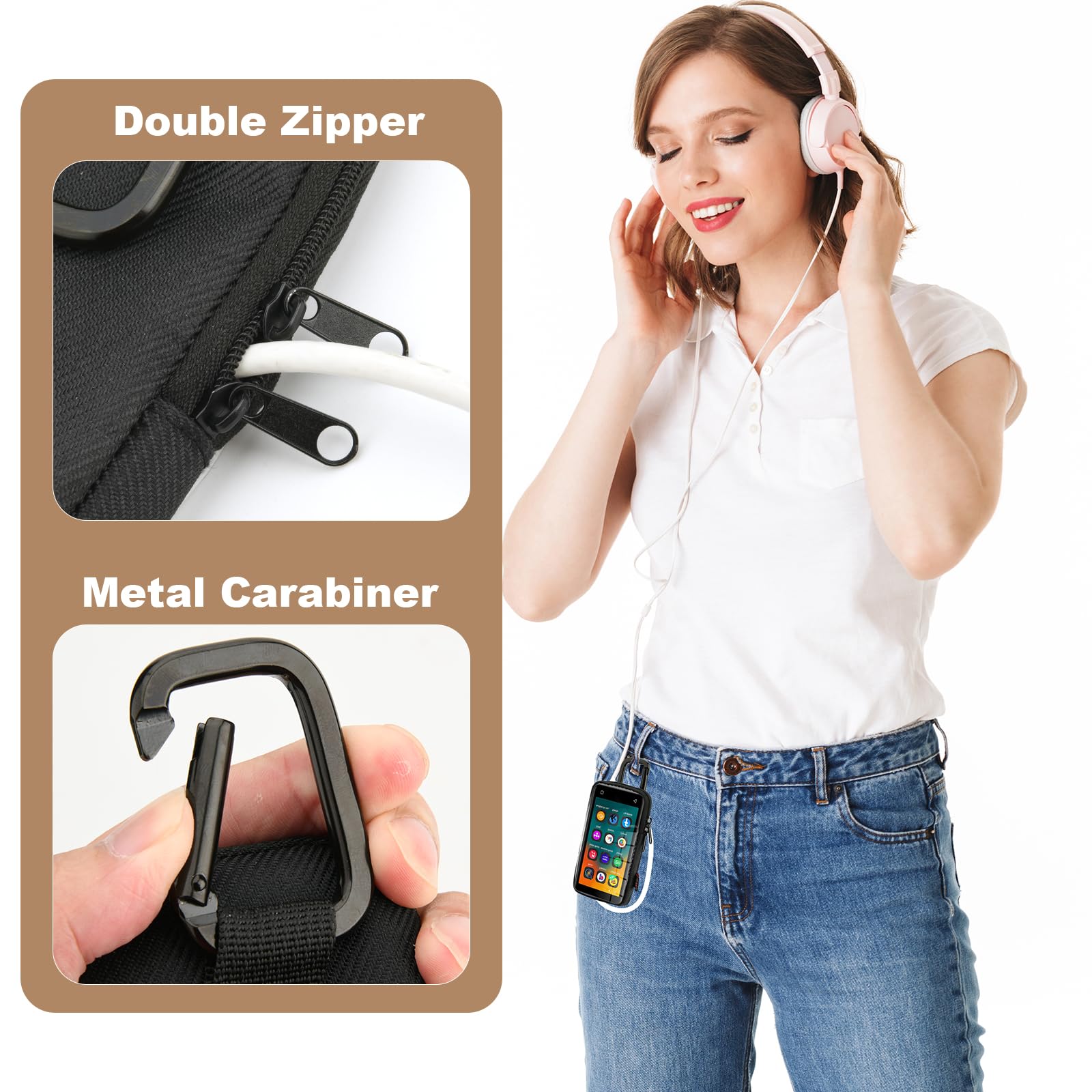 TXEsign MP3 Player Case Compatible with INNIOASIS G1 and INNIOASIS G3 Player, Travel Carrying Bag MP3 Organizer Pouch with Clear Window Protective Bag (Case Only)