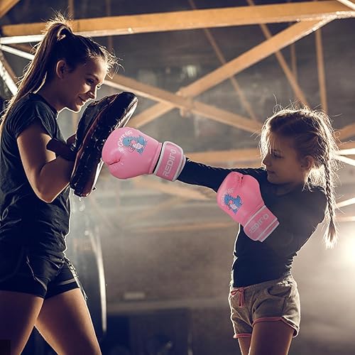 Miniatura 7 de Guantes de boxeo para niños, guantes de entrenamiento de boxeo juvenil para niños y niñas de 3 a 9 años, guantes de lucha de 4 y 6 onzas, saco de