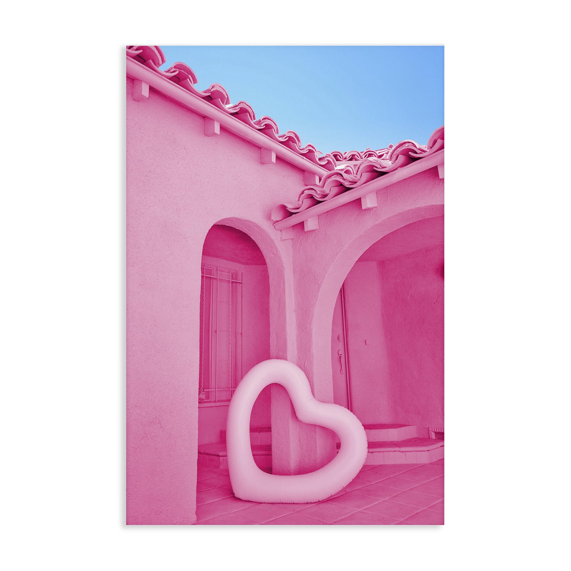 'Pink Pop Heart at Villa'| Canvas Art