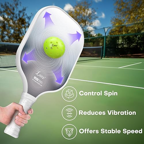 Miniatura 5 de LUZZ Pickleball Paddles, T700 Carbon Fiber Pickleball Paddle Sandblasted Surface with Honeycomb Core Pickle Ball Rackets for Beginners Increased
