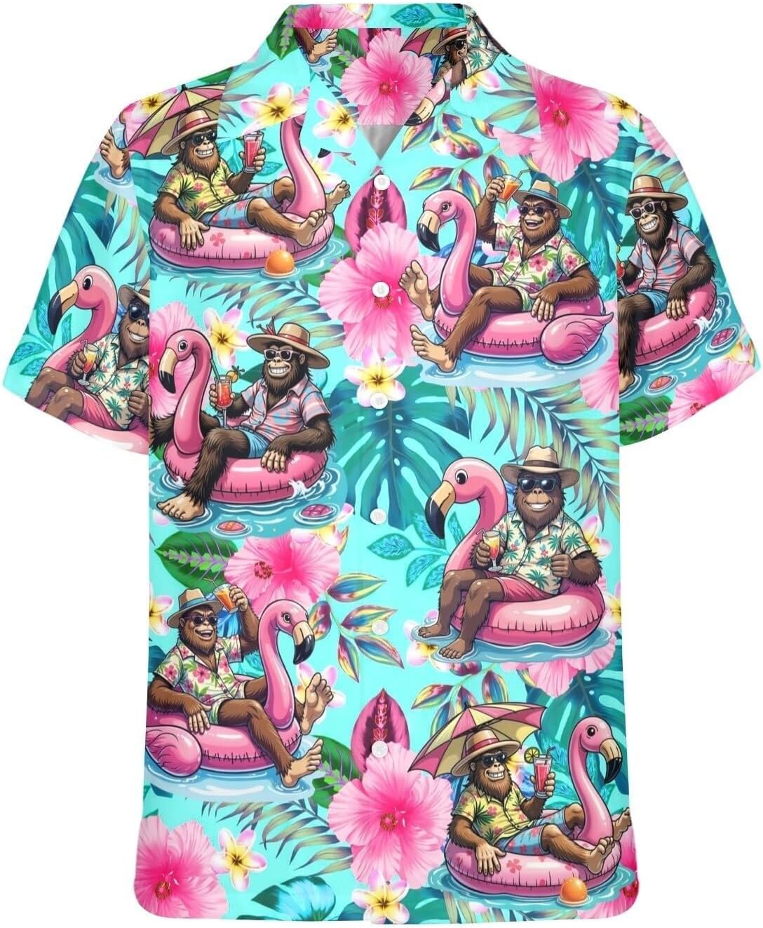 80s 90s Hawaiian Shirts for Men Vintage Button Down Short Sleeve Shirt, 80s Outfit Party Disco Beach Shirts