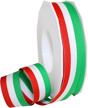 Morex Ribbon Striped Polyester Grosgrain Ribbon, Party Decorations, Gift Wrapping, Fun Patterns, 7/8 by 20 yd., Italian