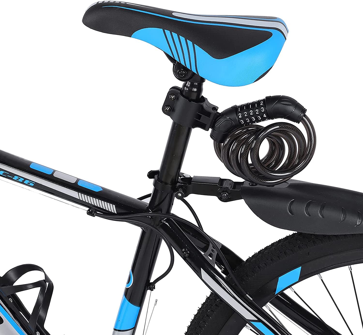 Candado de combinación para Bicicleta, con contraseña de 5 dígitos, candado de Cable de Seguridad de Acero con Soporte de Montaje, candado de combinación portátil, candado antirrob