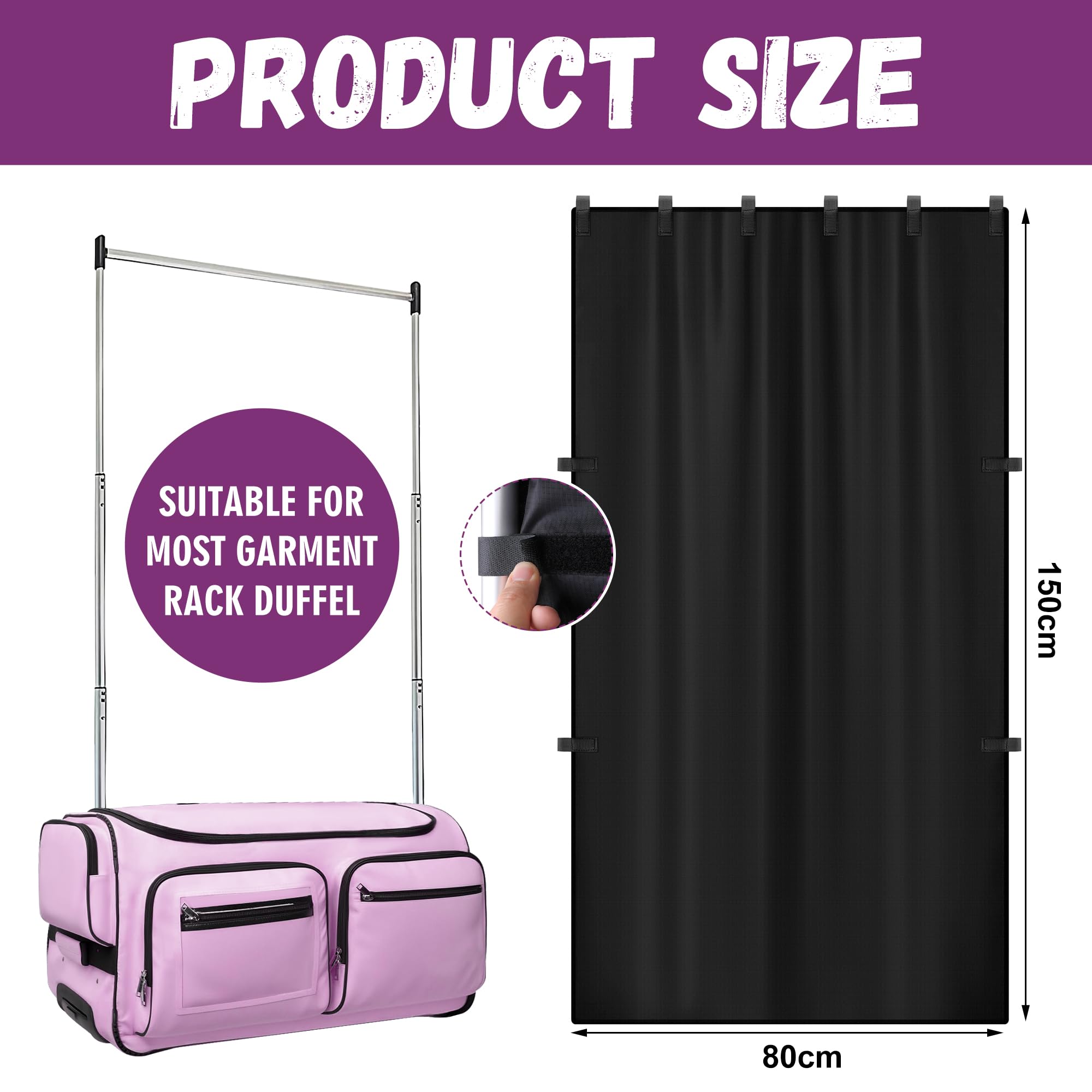 RunNico 59'' x 31.5'' Privacy Curtain for Dance Bag, Portable Dancer Changing Curtain with Storage Bag, Backstage Privacy Changing Room for Training Competition Backstage Outdoor Camping (Black)